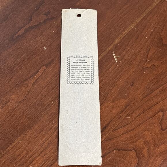 Ajax Comb Co. Vintage Barber Comb NOS NEW SEALED VINTAGE - Picture 5 of 6